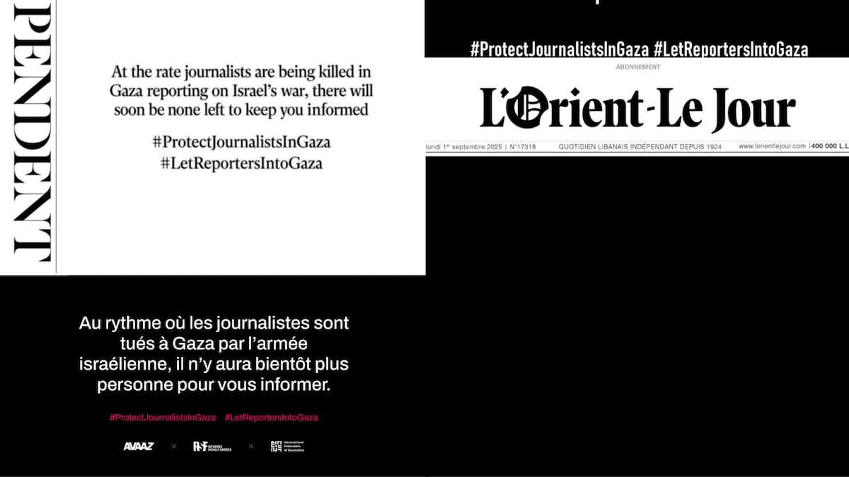 Apagón informativo por Gaza: así se denuncia el asesinato de periodistas por orden de Israel