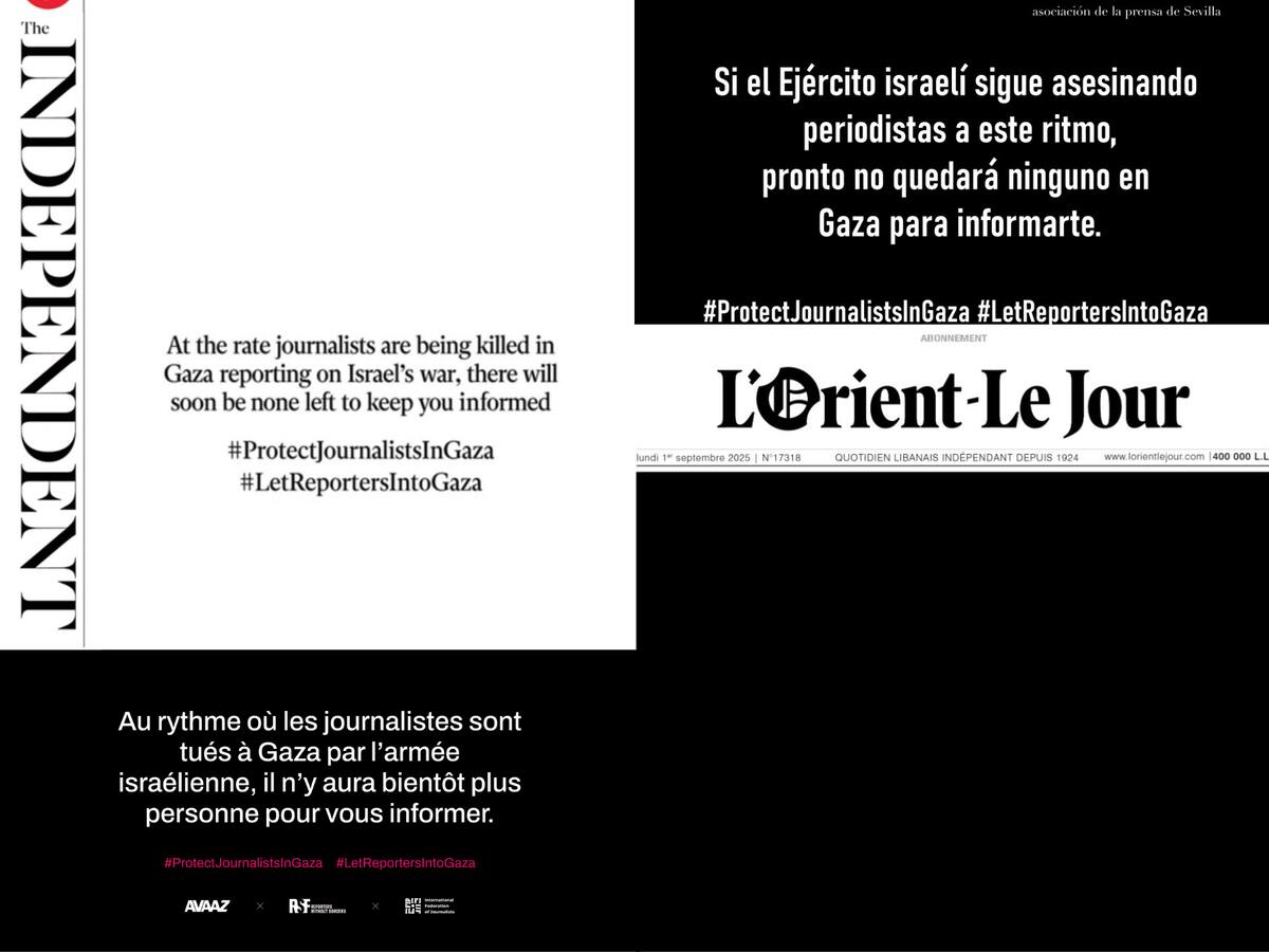 Apagón informativo por Gaza: así se denuncia el asesinato de periodistas por orden de Israel