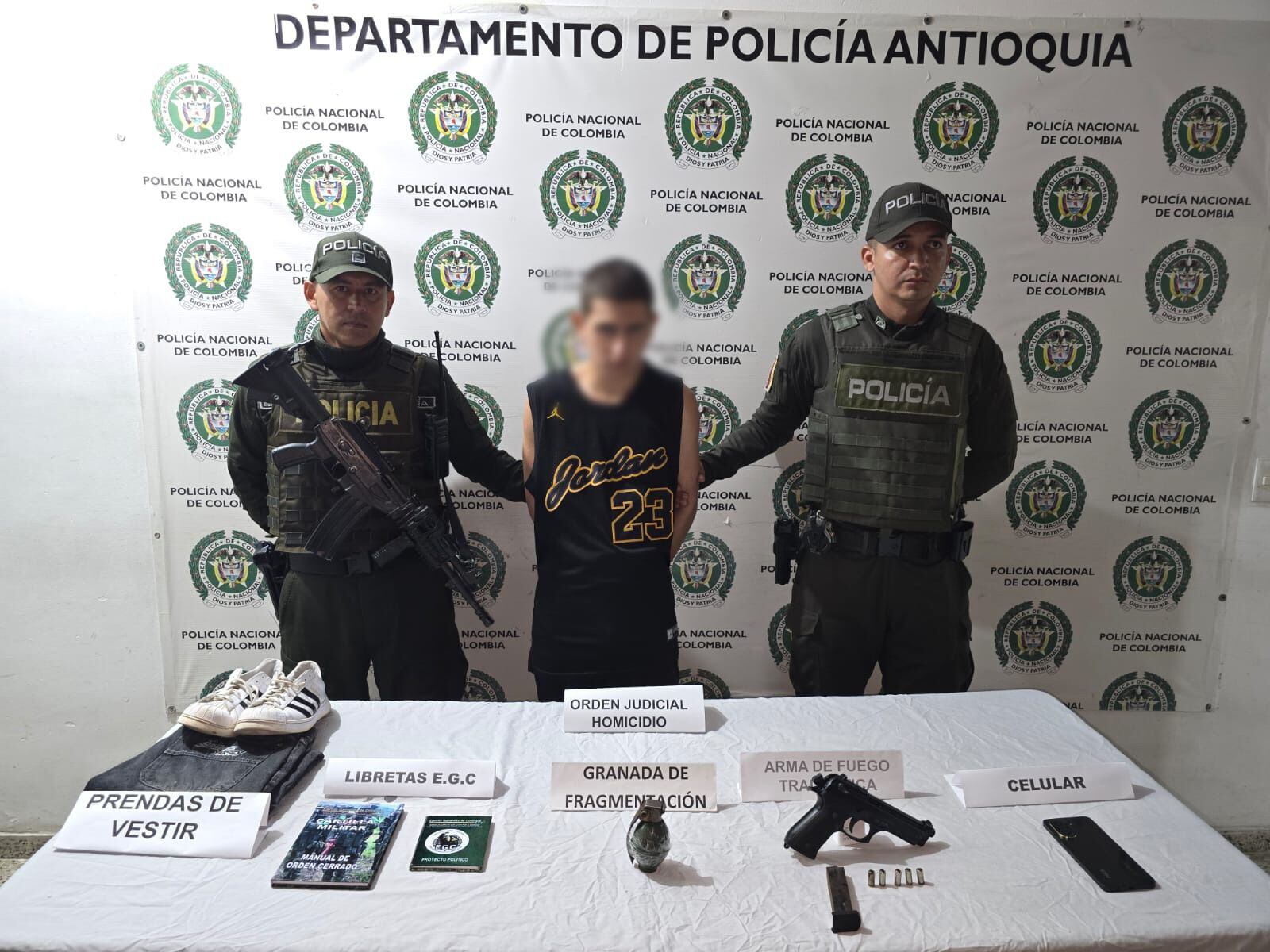 Capturado presunto responsable de doble homicidio en Yarumal. Foto: Cortesía, Policía Antioquia