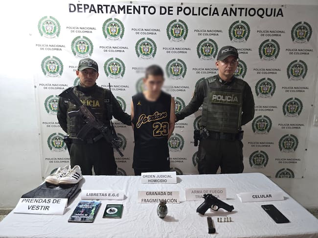 Capturado presunto responsable de doble homicidio en Yarumal. Foto: Cortesía, Policía Antioquia
