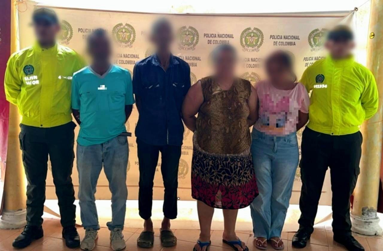 Presunto integrantes de la banda delincuencial Los Megas.