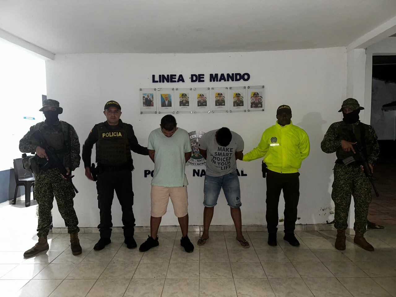 conocidos como “Juster” Y “Pinzon” por diferentes delitos.  Foto Policía Putumayo.
