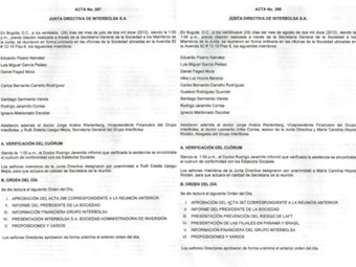 Las actas que muestran los manejos internos en Interbolsa