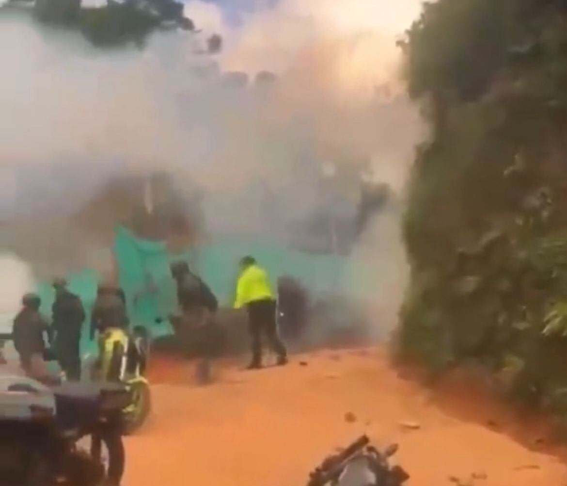 Disturbios por operativo contra minería ilegal en Segovia, Antioquia. Foto: Cortesía.