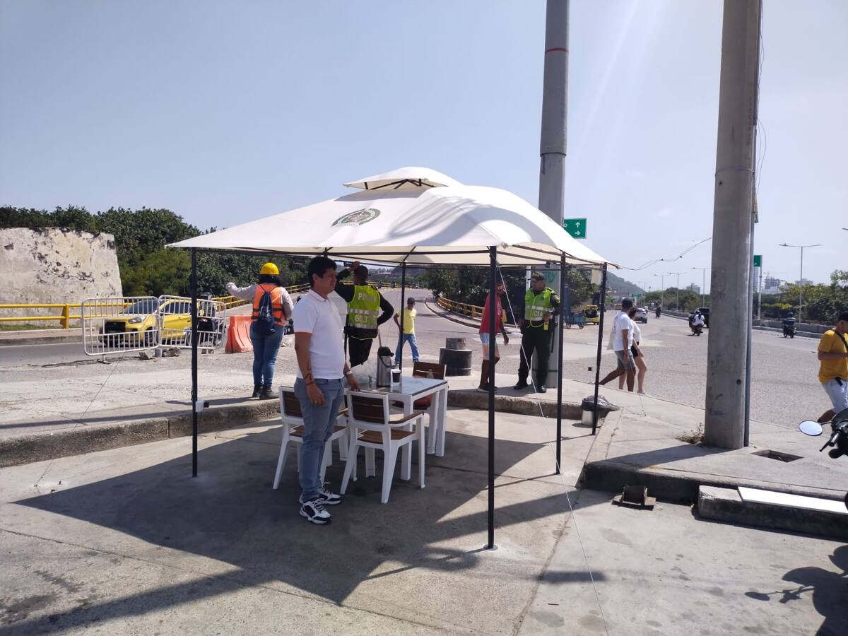 Instalan nuevo punto de control de la Policía para frenar atracos en Getsemaní