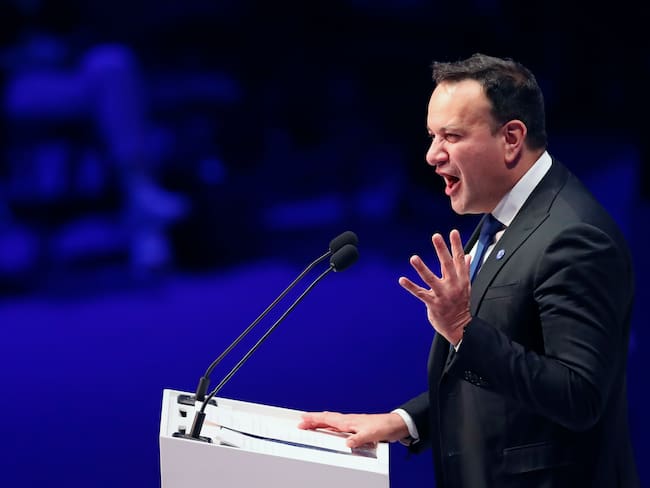 Bucharest (Romania), 07/03/2024.- (FILE) - Irish Prime Minister Leo Varadkar delivers his speech during the second plenary session of the European People&#039;s Party Congress in Bucharest, Romania, 07 March 2024 (reissued 20 March 2024). Varadkar on 20 March 2024 announced his immediate resignation from the post of leader of the Fine Gael party, as well as his resignation from the position of Taoiseach, adding he will step down &#039;as soon as a successor is able to take up that office&#039;. (Irlanda, Rumanía, Bucarest) EFE/EPA/ROBERT GHEMENT