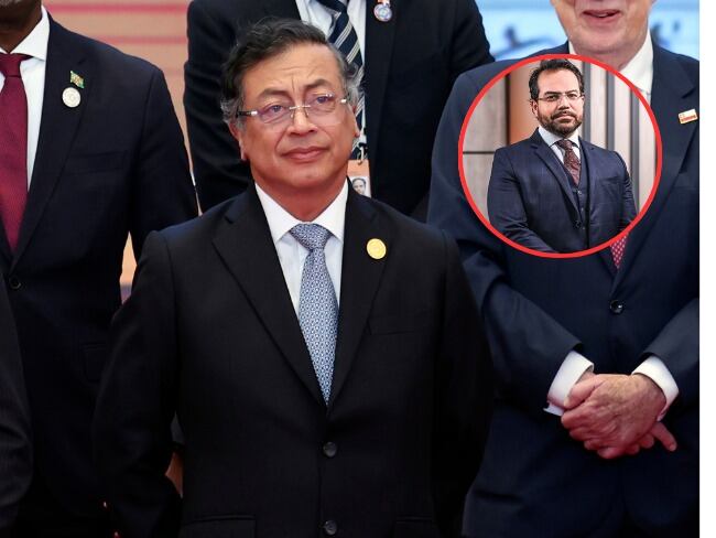 El presidente Petro y su abogado Alejandro Carranza.