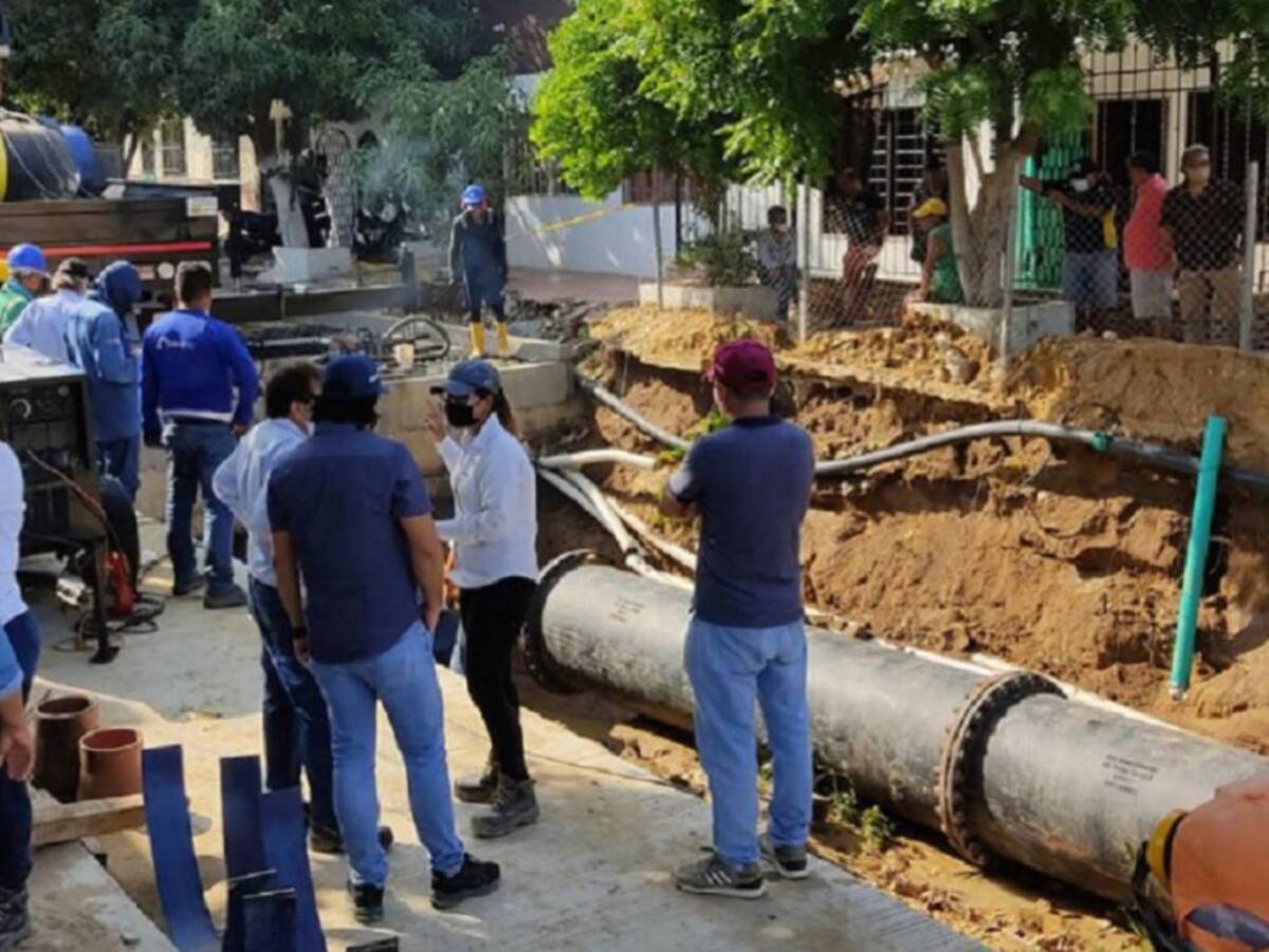 Dos viviendas afectadas por trabajos en tuberías en Barranquilla