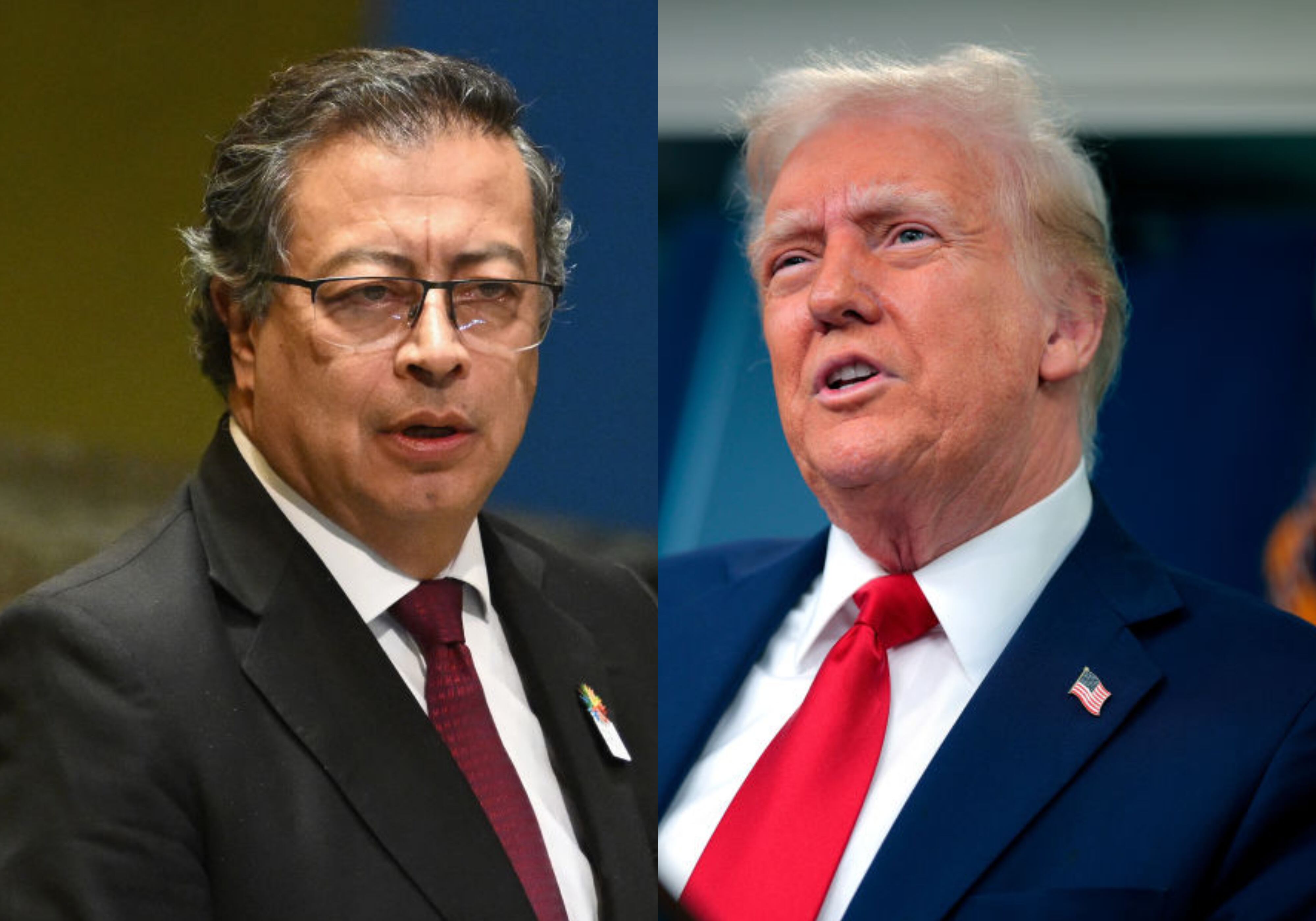 Gustavo Petro y Donald Trump. Foto: (Photo by ANGELA WEISS/AFP via Getty Images)  / (Photo by Chip Somodevilla/Getty Images)