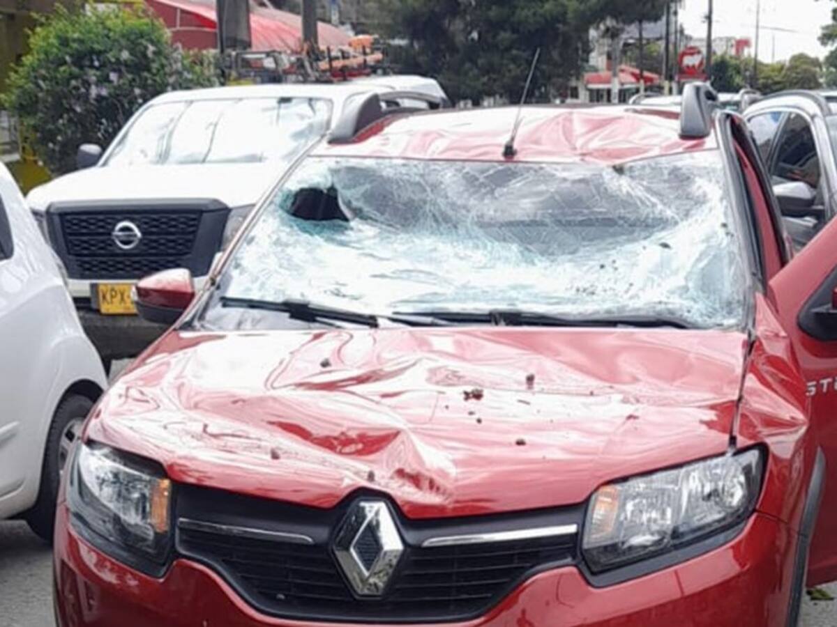 Árbol cayó sobre un vehículo en la avenida Ambalá con calle 27 en Ibagué