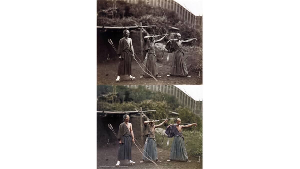 Para asegurarse de que utiliza los colores correctos, Lloyd pasa días consultando con expertos e investigando en internet y en diferentes archivos. (Foto en blanco y negro tomada en 1862 por Mathew Brady, cortesía de los Archivos Nacionales de EE.UU. / Foto en color: Jordan J. Lloyd / Dynamichrome).
