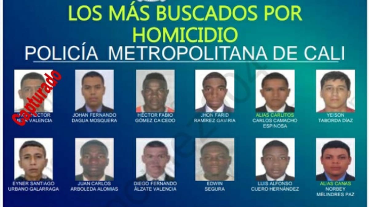Los más buscados por homicidio y hurto en Cali
