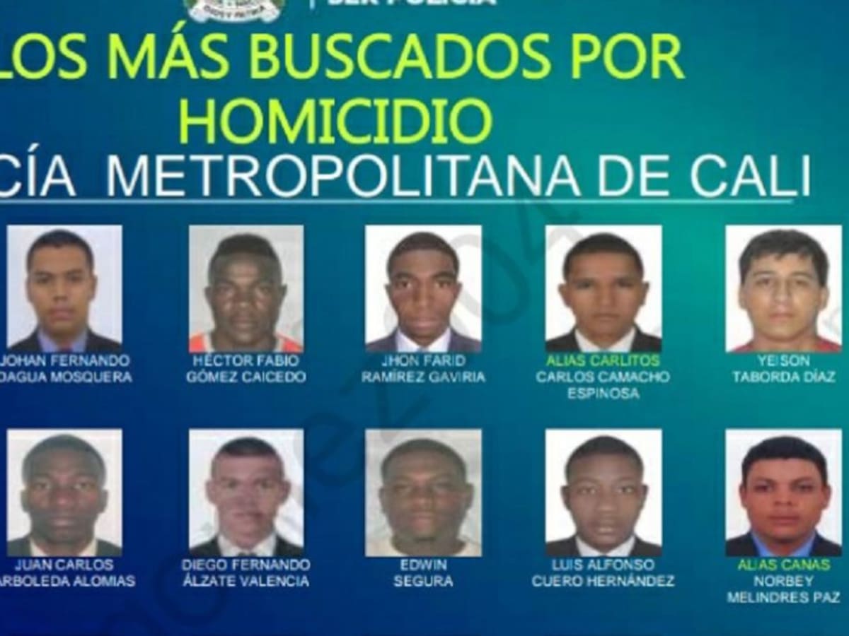 Los más buscados por homicidio y hurto en Cali