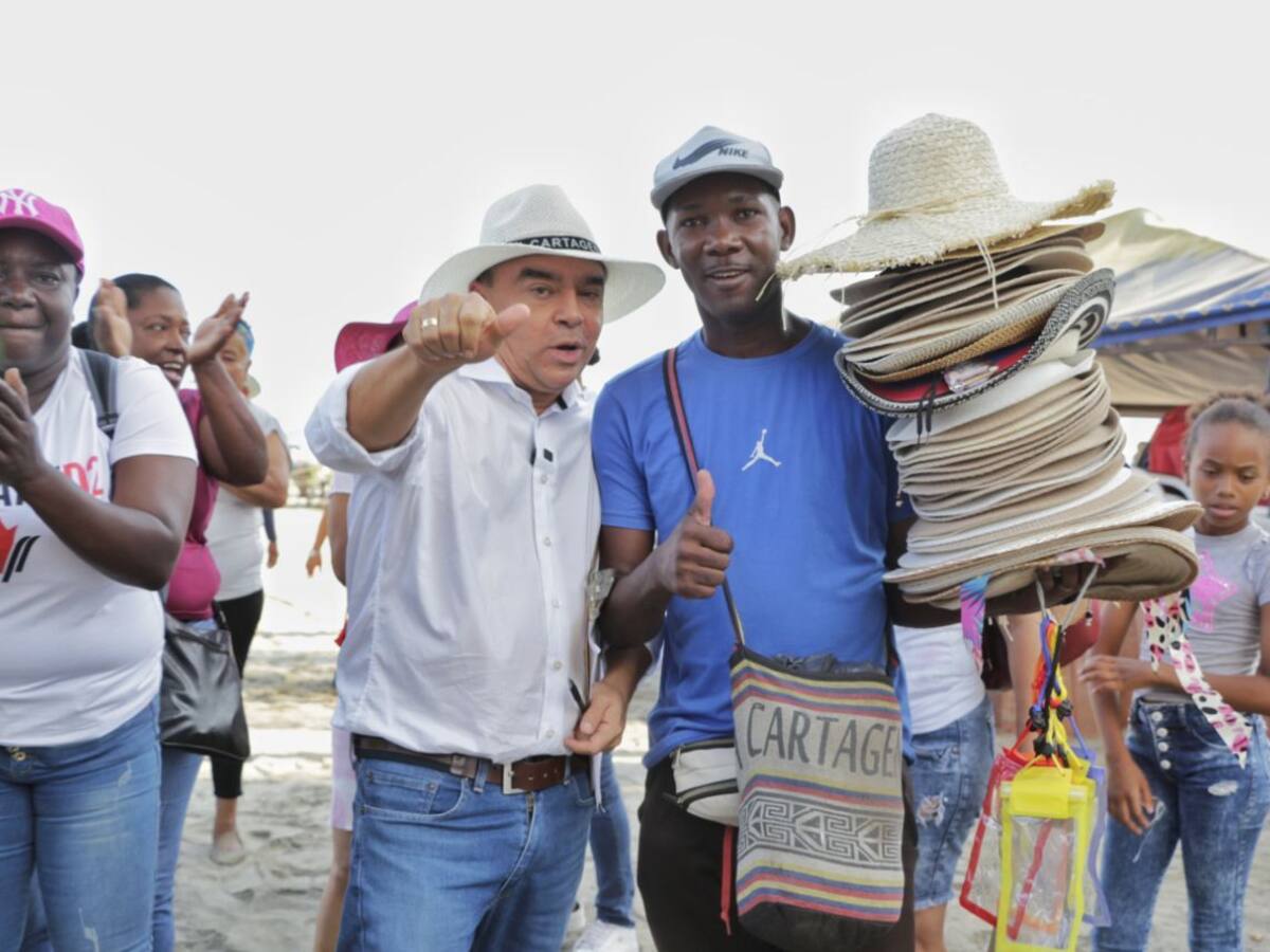 Comerciantes en playas de Bocagrande recibieron visita de William García