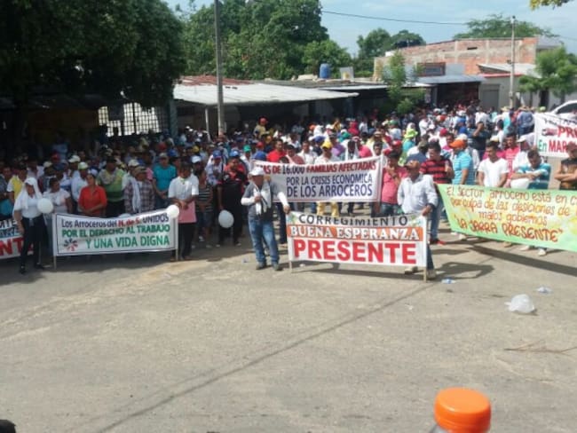 Protesta de arroceros en la vía de Cúcuta al Catatumbo - Foto: Archivo