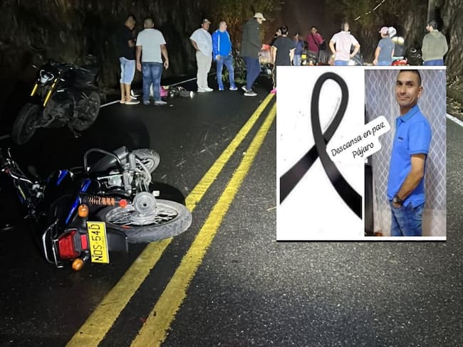 Un hombre conocido como &quot;pájaro&quot; murió en accidente de tránsito vía Montenegro, Quimbaya en Quindío Foto Cortesía Ciudadanos/ Facebook