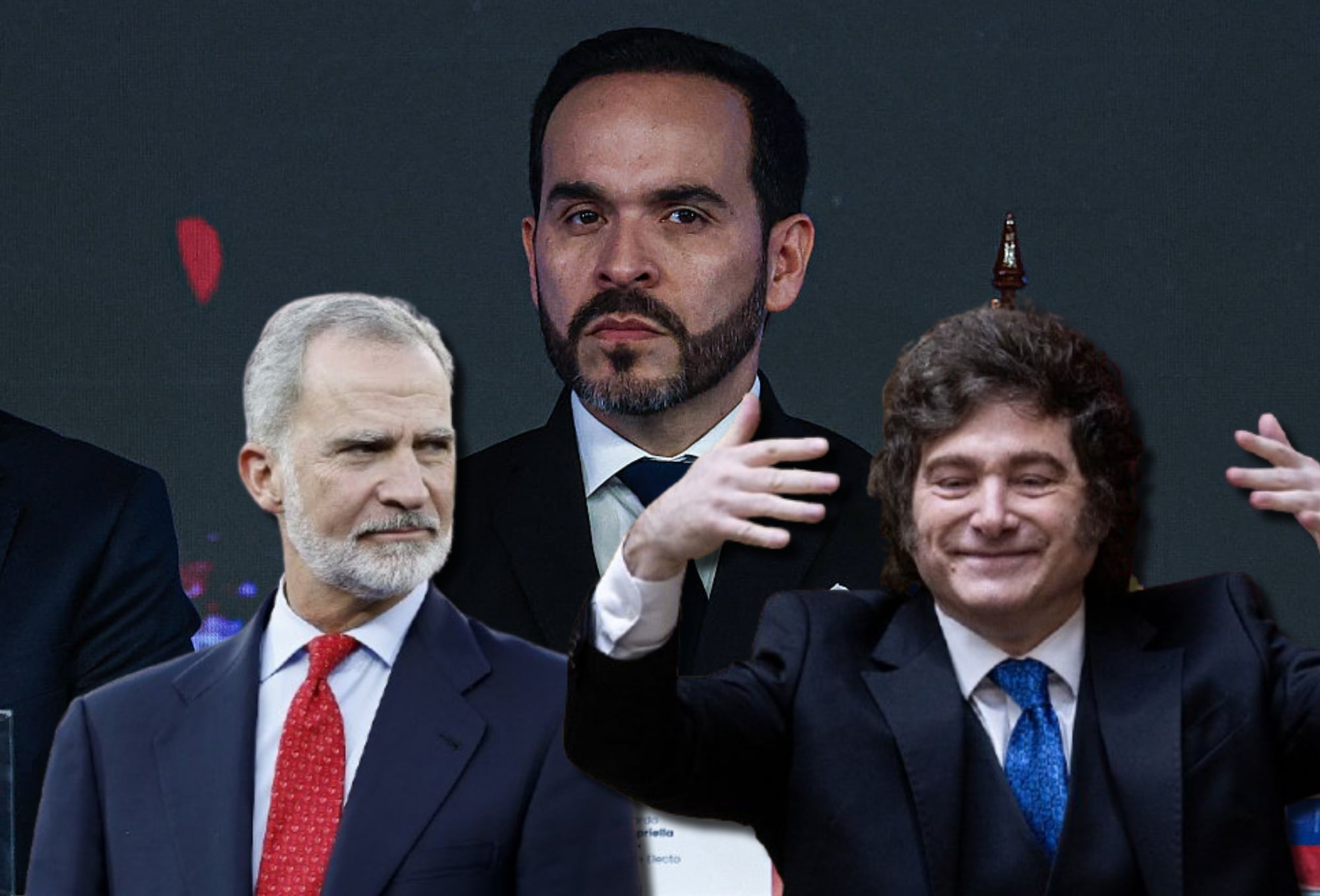 Felipe VI, Abelardo de la Espriella, Javier Milei. Fotos:  (Photo by ANP via Getty Images) / (Photo by Lucas Aguayo Araos/Anadolu via Getty Images) / (Photo by Tomas Cuesta/Getty Images)