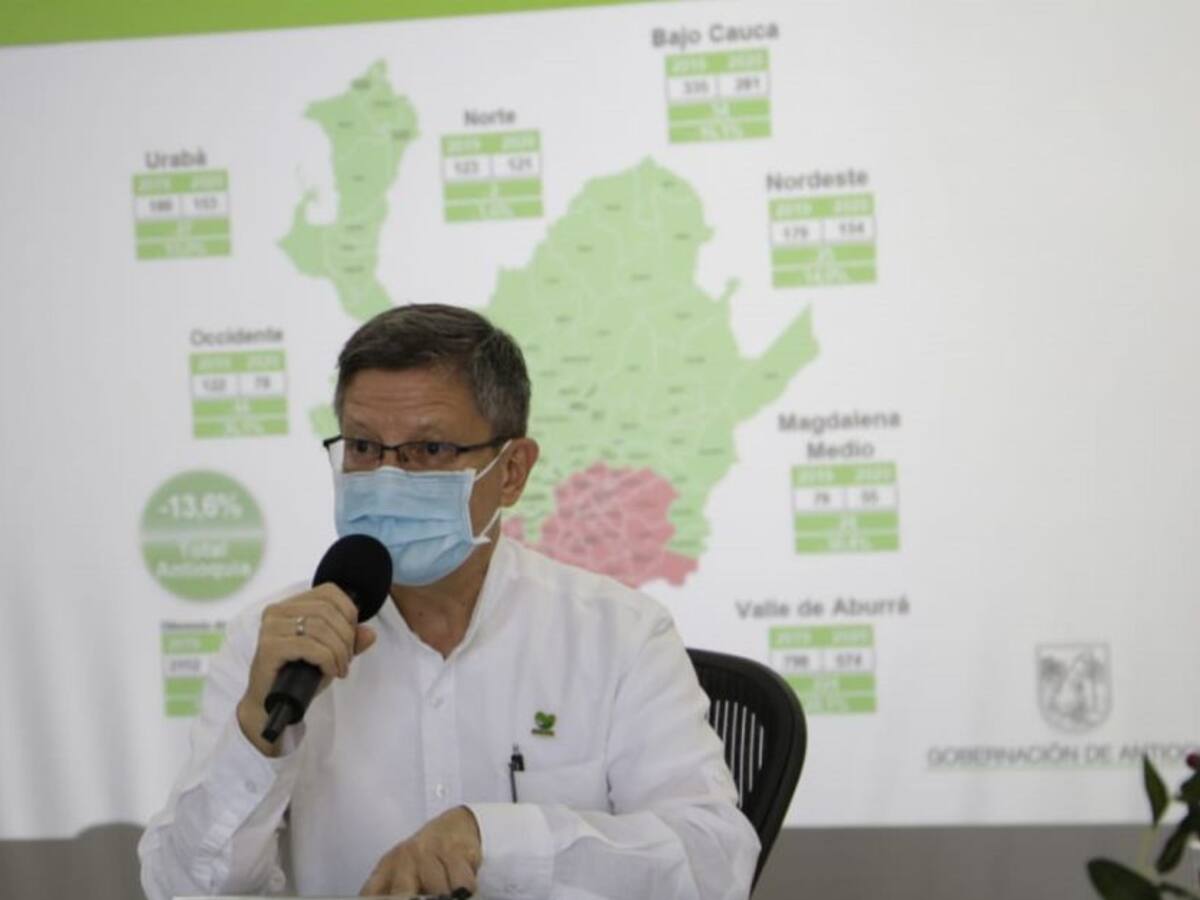 Oriente y suroeste, las subregiones de Antioquia con más homicidios en 2020