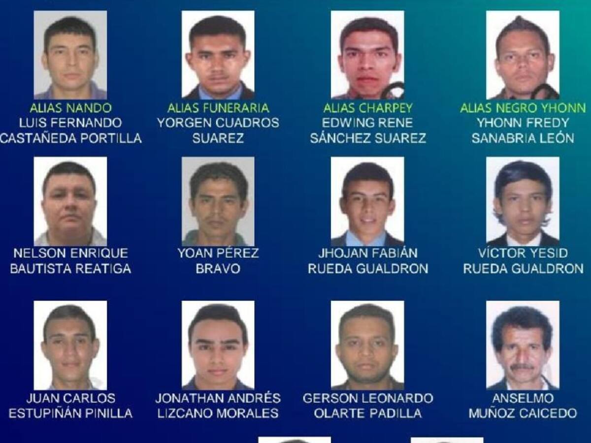 Revelan cartel de los más buscados en Bucaramanga