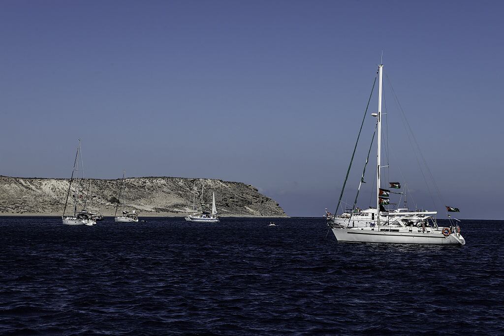 Barco de la flota que se dirigía a Gaza. Foto: Niccolo Celesti/Anadolu vía Getty Images.
