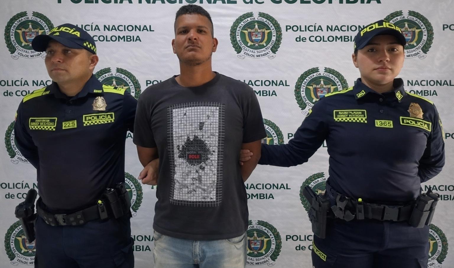 Héctor Fabio Alemán Jiménez, capturado por la policía de Bolívar.