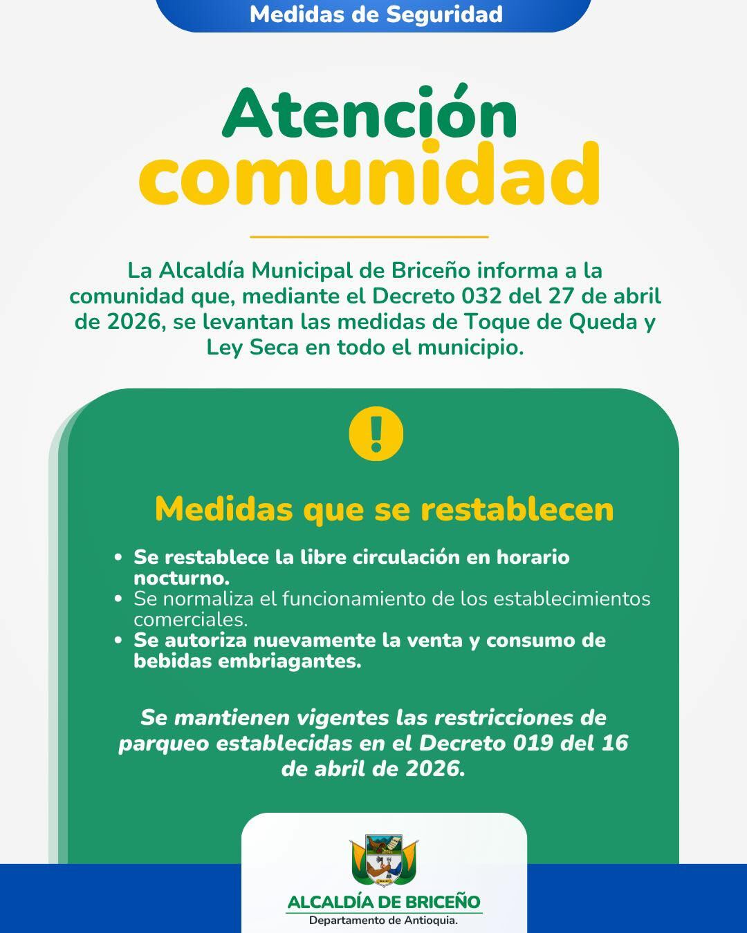 Comunicado de la alcaldía de Briceño