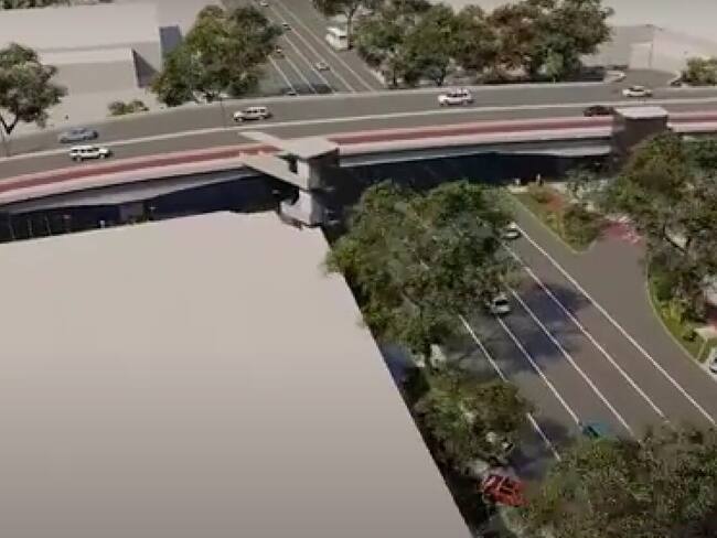 Intercambio a desnivel en la calle 31 con la Autopista Sur, sector Fábricas Unidas en Itagüí, sur del Valle de Aburrá. Foto: cortesía.