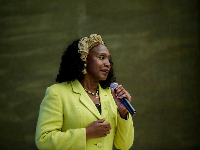 Bogotá. 01 de Agosto de 2022. Entrega de balance del Informe Final del Empalme Presidencial en el hotel Tequendama. En la foto: María Isabel Urrutia. (Colprensa-Mariano Vimos)