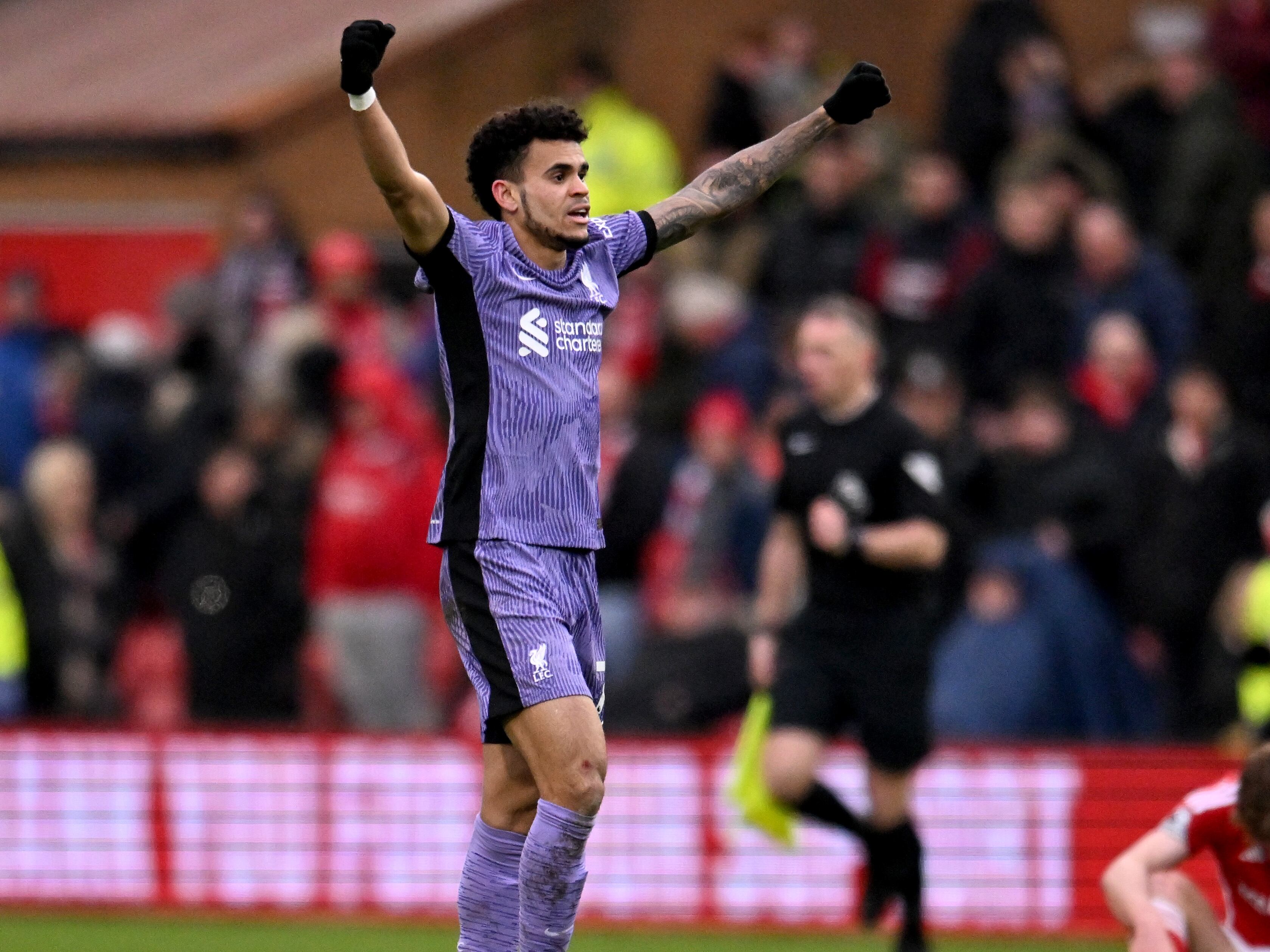 Luis Díaz - Liverpool  (Photo by Andrew Powell/Liverpool FC via Getty Images)