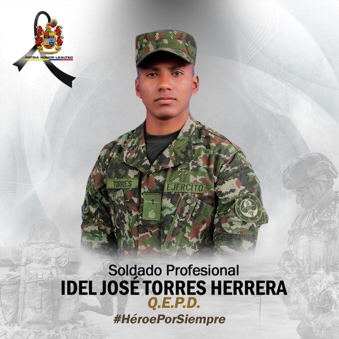 Soldado profesional Idel José Torres. Crédito: EJército Nacional.