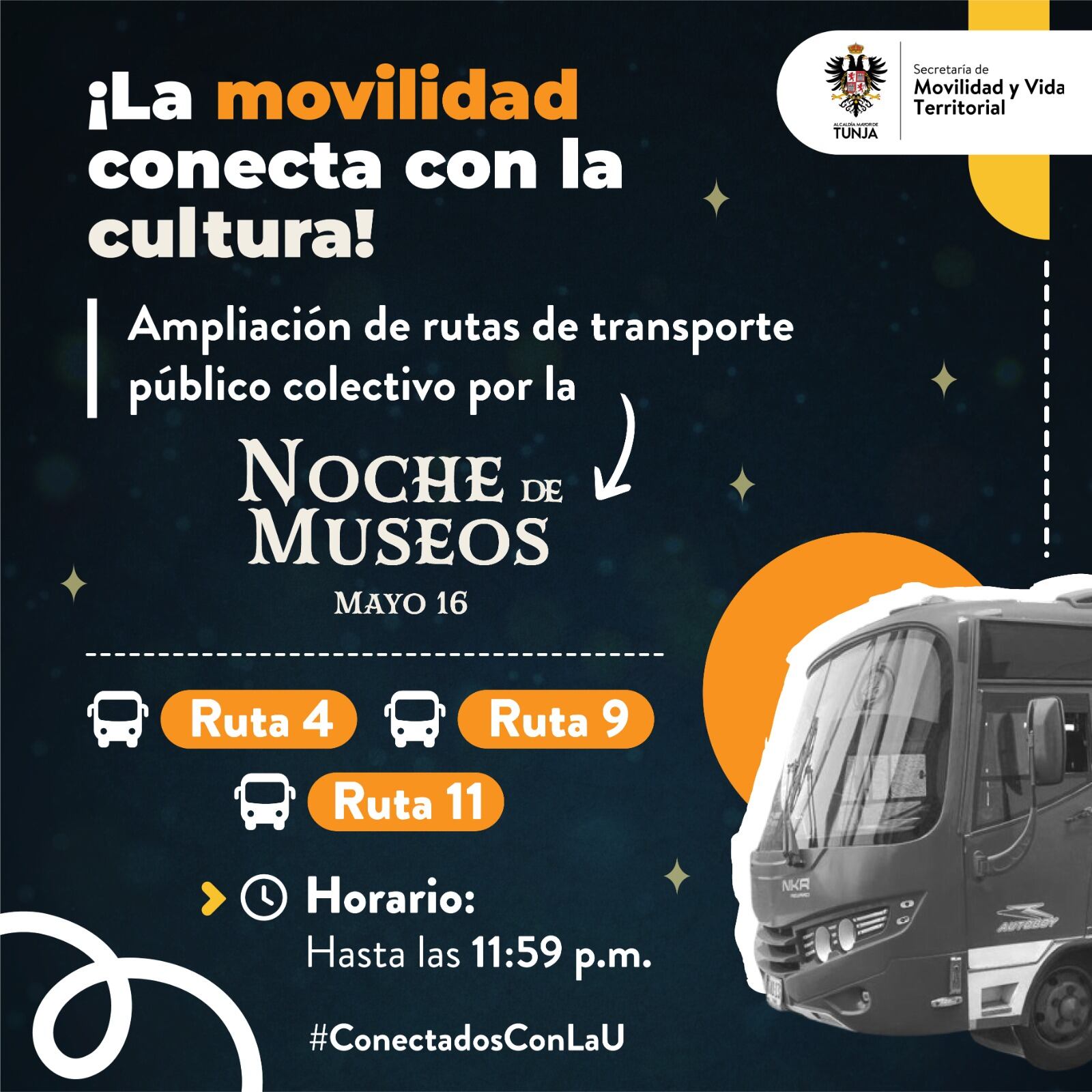 Tunja amplía horarios: Transporte público hasta la medianoche.