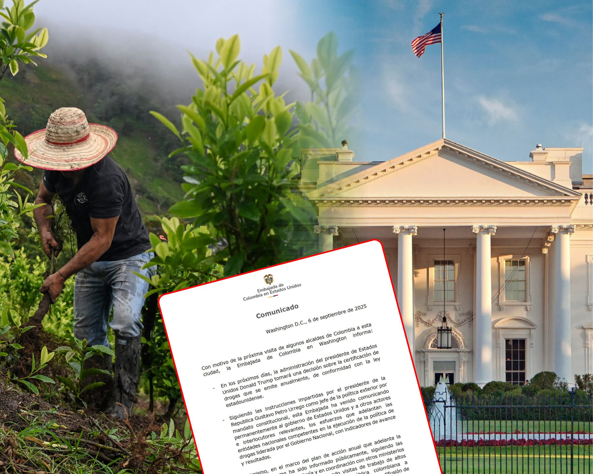 Estados Unidos descertifica a Colombia en la lucha antidrogas.
(Foto:   Caracol Radio / Getty / Embajada Colombia Washington )