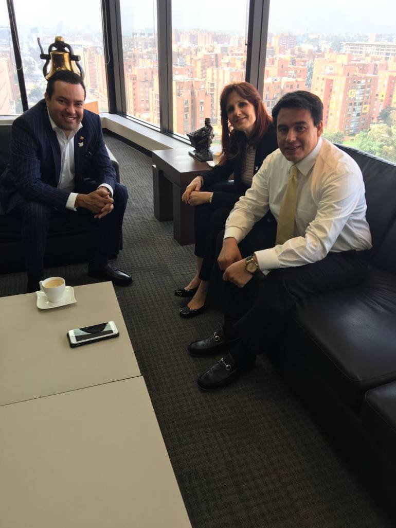 La mandataria departamental Rosa Cotes se reunió con delegados del Ministerio de Transporte en Bogotá para la consecución del inmueble. Fotografía cortesía de la Gobernación del Magdalena 