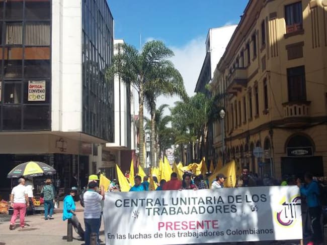 Marcha por el Día Internacional del Trabajo en Manizales