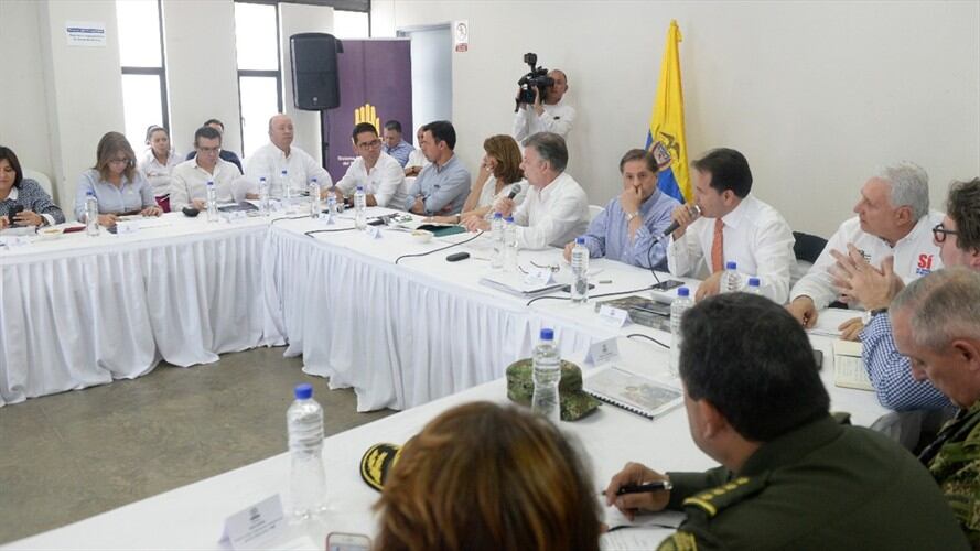 Inició la reunión de Evaluación y Situación Migratoria Fronteriza en el Centro de Gestión Integral de Riesgo en la ciudad de Cúcuta. Foto: Presidencia