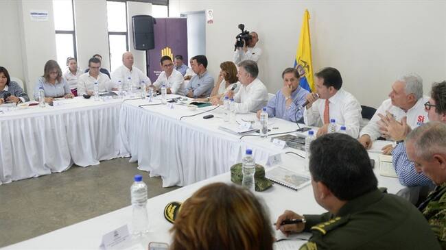 Inició la reunión de Evaluación y Situación Migratoria Fronteriza en el Centro de Gestión Integral de Riesgo en la ciudad de Cúcuta. Foto: Presidencia