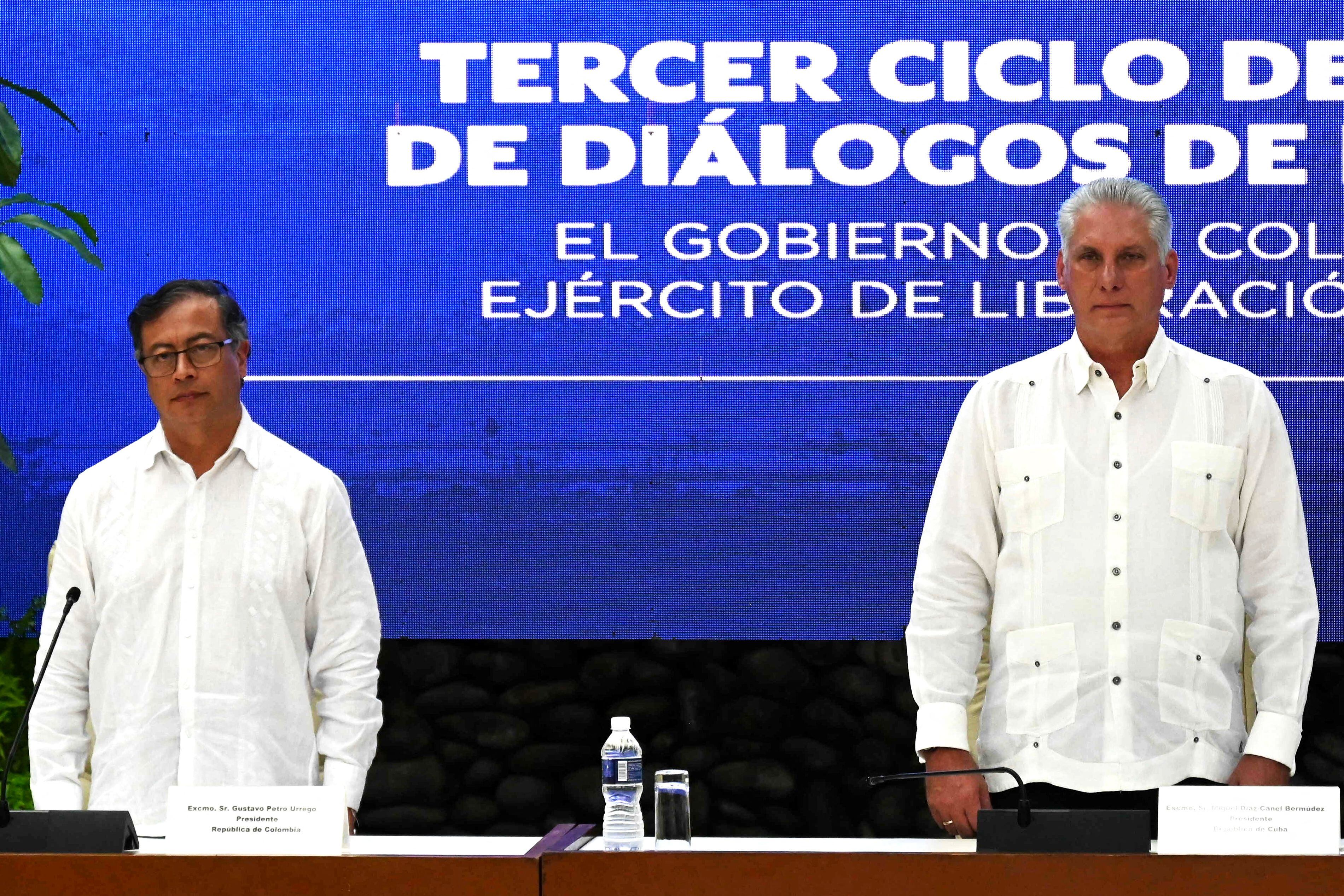Presidente Gustavo Petro y el presidente de Cuba, Miguel Diaz. Foto: YAMIL LAGE/AFP via Getty Images.