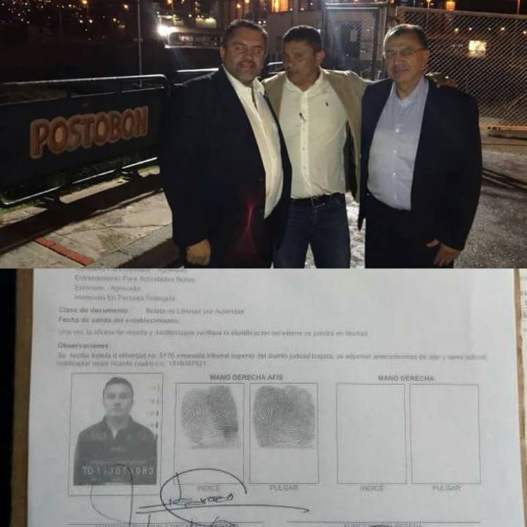 A las afueras de la cárcel La Picota, el exdiputado Serna Trejos se encontró con la libertad y con amigos de su partido Liberal.  