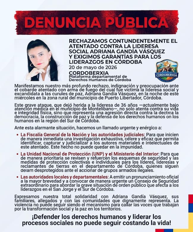 Denuncia pública de Cordoberxia.