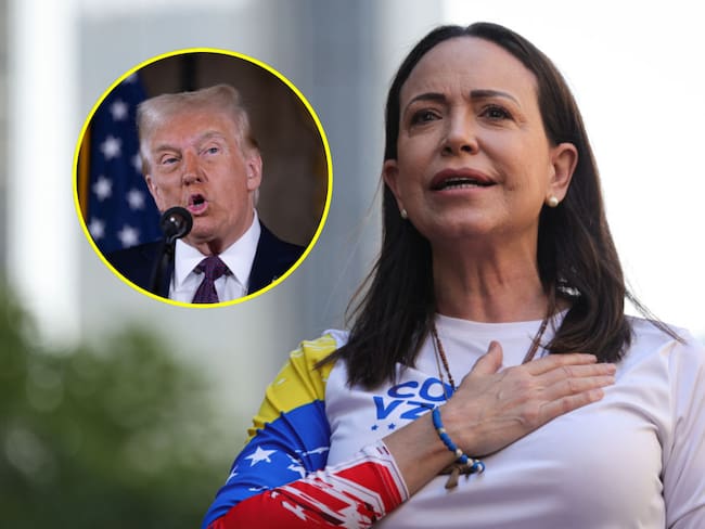 María Corina Machado y Donald Trump. Foto: (Photo by Jesus Vargas/Getty Images) / (Photo by Scott Olson/Getty Images)