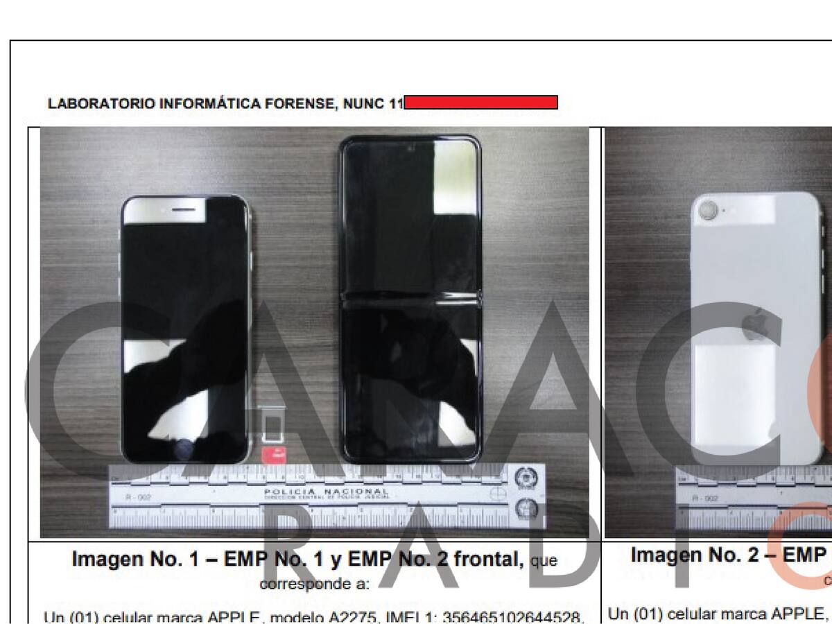 Los celulares del ‘narcochofer’ Manuel Antonio Castañeda