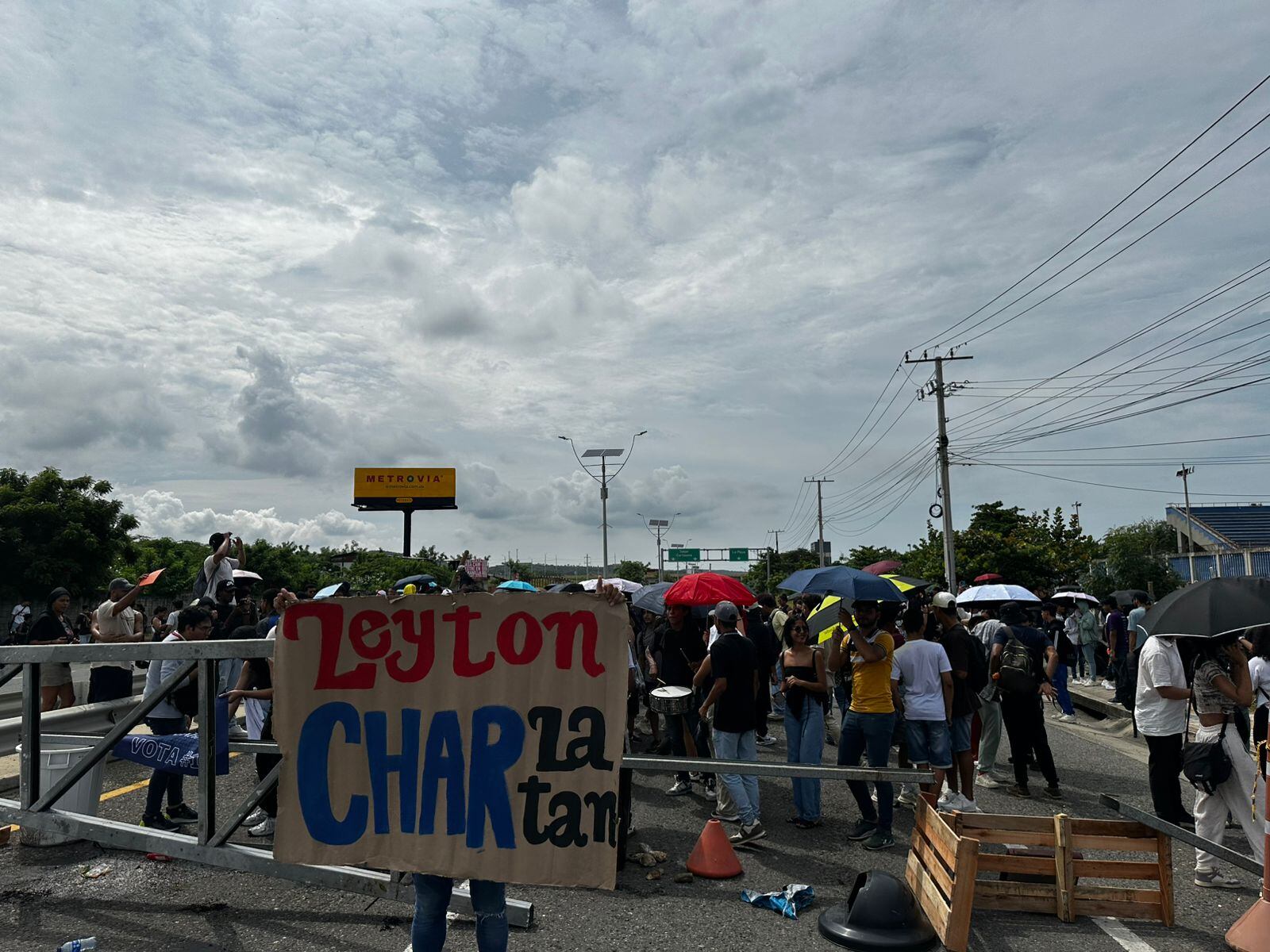 Lugar del bloqueo por parte de los estudiantes.