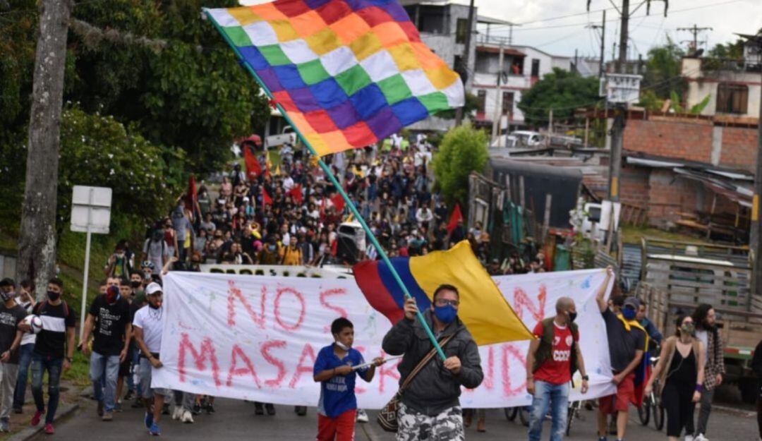 Jornada de paro nacional en Pereira.