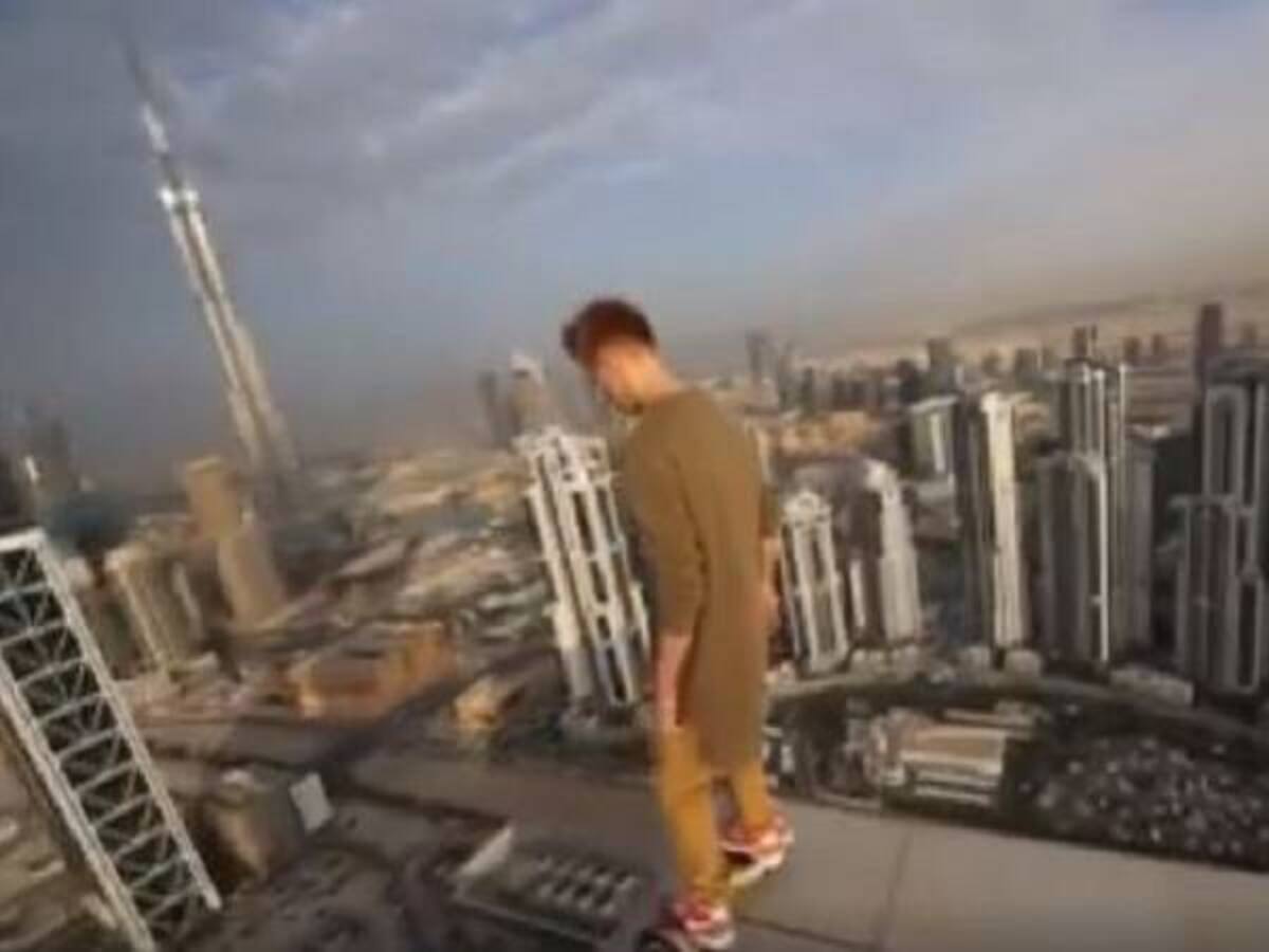 La valentía de este joven al practicar con su Horverboard en un rascacielos de Dubái