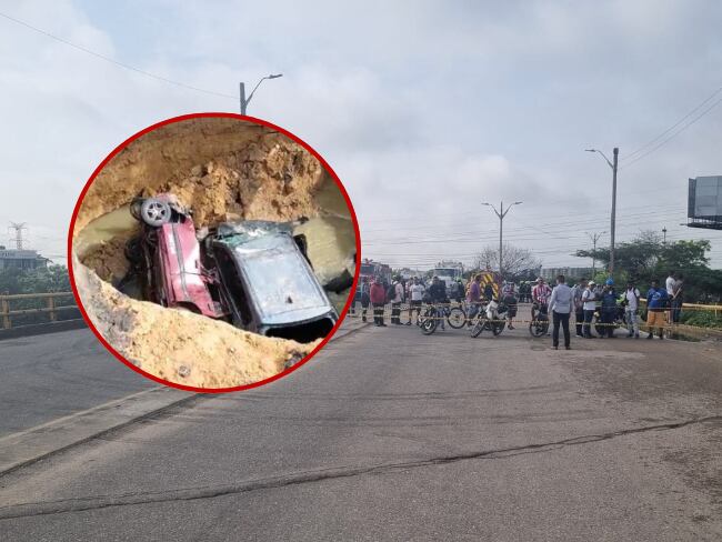 Lugar donde se registró la emergencia en el puente de la calle 30 que dejó cuatro víctimas./ Fotos: Caracol Radio