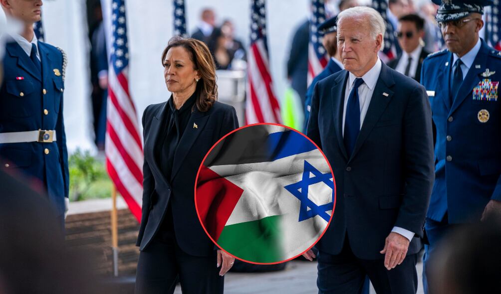Hoy se cumple un año desde el inicio de la guerra n Gaza. Biden y Harris reafirman su apoyo a Israel. (Foto: EFE/ Getty/ Caracol Radio)