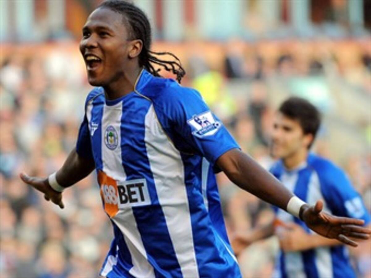 Hugo Rodallega marcó el gol del triunfo por el Wigan en Inglaterra