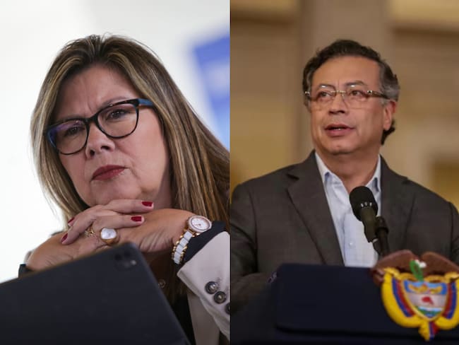 Fiscal Luz Adriana Camargo y el presidente Gustavo Petro (Fotos vía Colprensa y Getty Images)