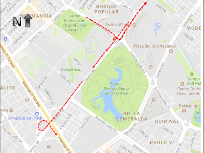 Mapa 1 de desvíos y rutas alternas para el Festival Popular al Parque 2026