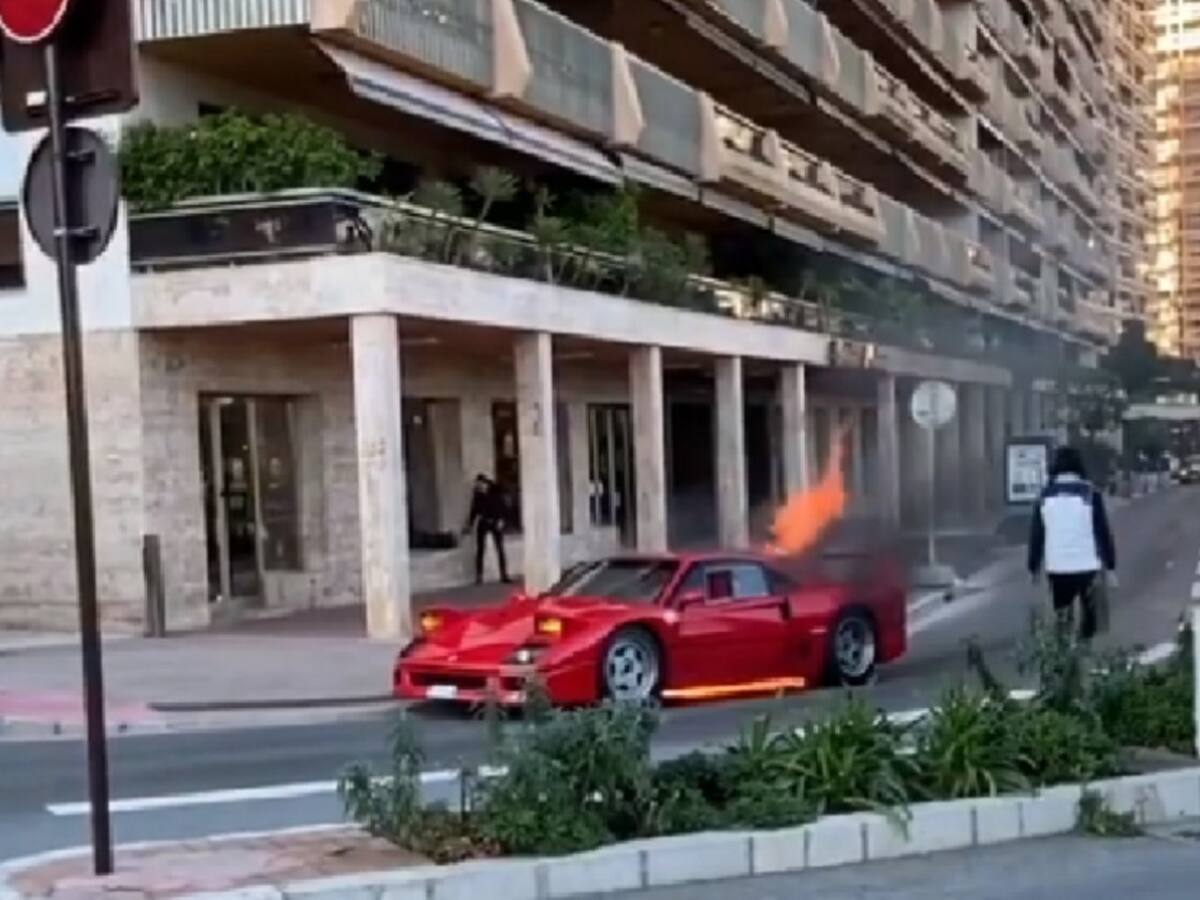 ¡Qué dolor! Ferrari se incendió en plena vía de Mónaco